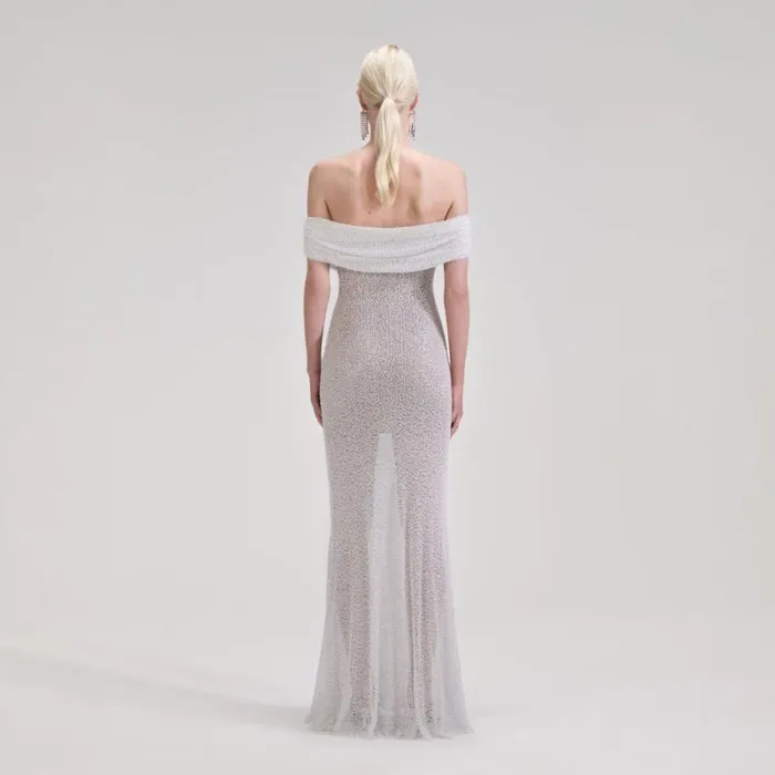 Dresses Woman SelfPortrait White Beaded Maxi Dress Dresses Woman SelfPortrait White Beaded Maxi Dress