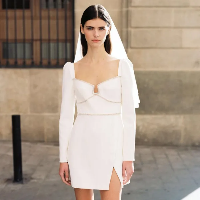 Dresses Woman SelfPortrait White Beaded Sequin Bandeau Mini Dress Dresses Woman SelfPortrait White Beaded Sequin Bandeau Mini Dress
