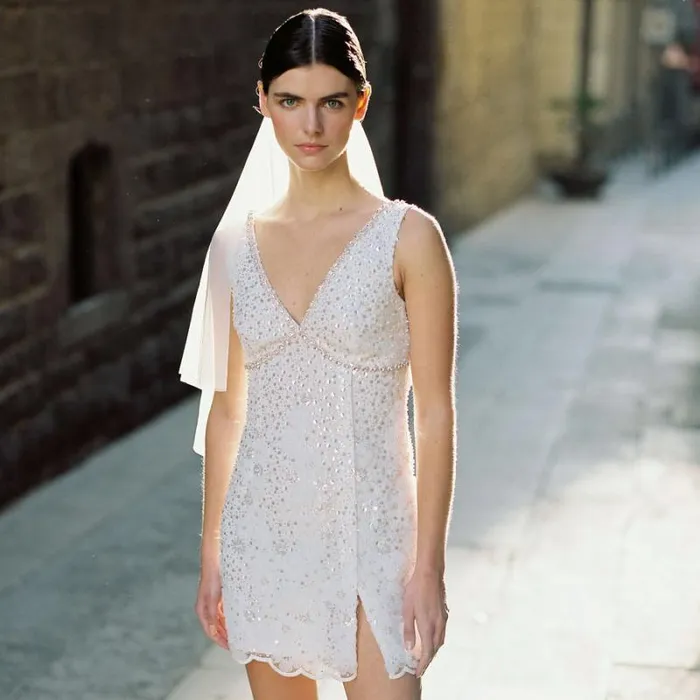 Dresses Woman SelfPortrait White Beaded Sequin Bandeau Mini Dress Dresses Woman SelfPortrait White Beaded Sequin Bandeau Mini Dress