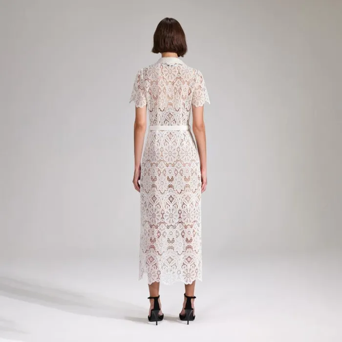 Dresses Woman SelfPortrait White Beaded Sequin Midi Dress Dresses Woman SelfPortrait White Beaded Sequin Midi Dress