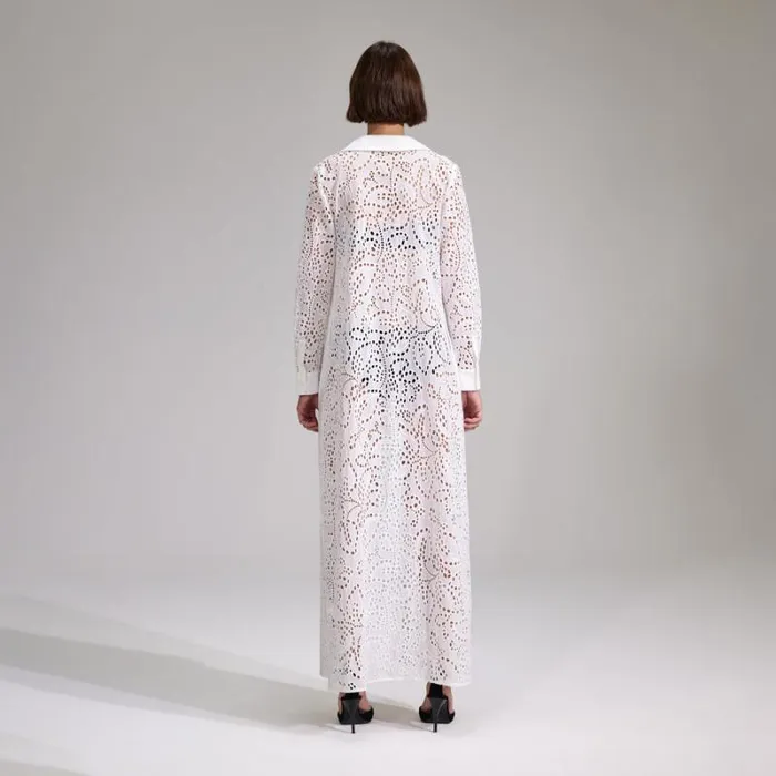 Dresses Woman SelfPortrait White Broderie Button Front Maxi Dress Dresses Woman SelfPortrait White Broderie Button Front Maxi Dress