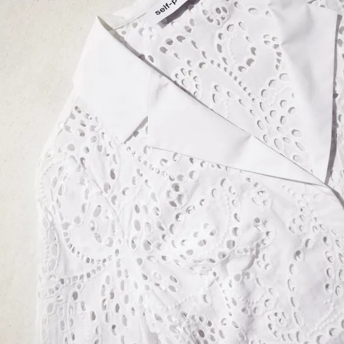 Dresses Woman SelfPortrait White Broderie Button Front Maxi Dress Dresses Woman SelfPortrait White Broderie Button Front Maxi Dress