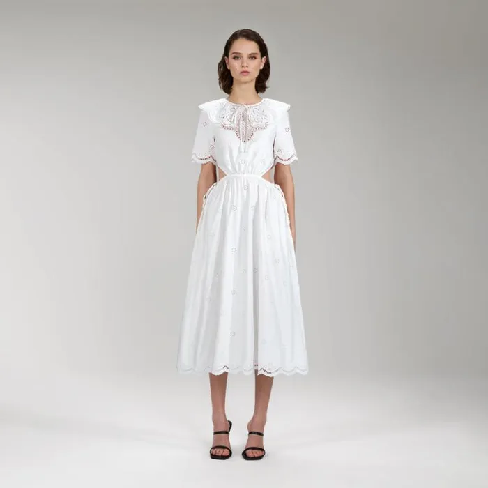Dresses Woman SelfPortrait White Broderie Maxi Dress Dresses Woman SelfPortrait White Broderie Maxi Dress