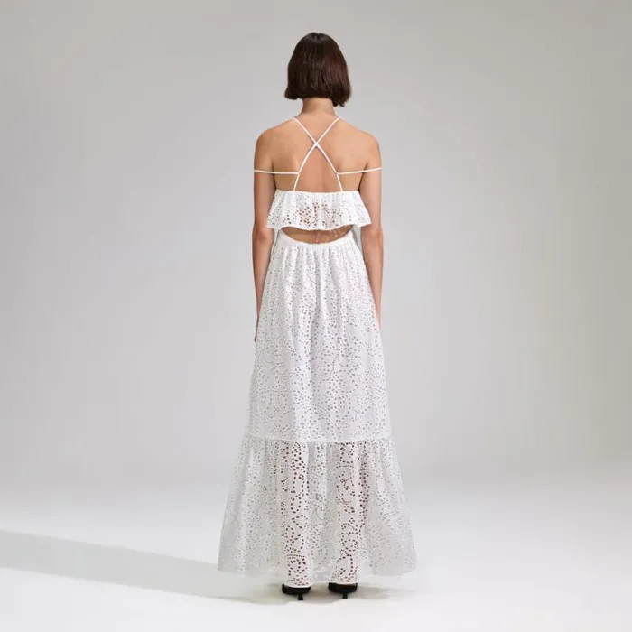 Dresses Woman SelfPortrait White Broderie Maxi Dress Dresses Woman SelfPortrait White Broderie Maxi Dress
