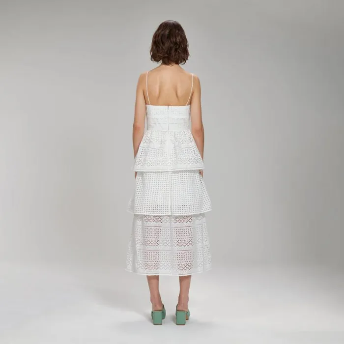 Dresses Woman SelfPortrait White Broderie Maxi Dress Dresses Woman SelfPortrait White Broderie Maxi Dress
