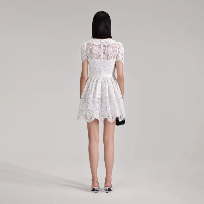 Dresses Woman SelfPortrait White Cord Lace Collar Mini Dress Dresses Woman SelfPortrait White Cord Lace Collar Mini Dress