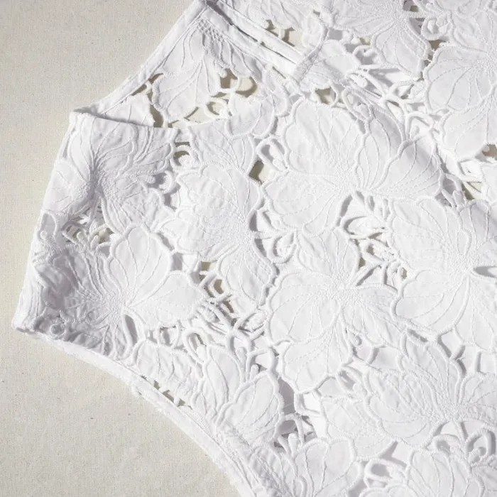 Dresses Woman SelfPortrait White Cotton Lace Mini Dress Dresses Woman SelfPortrait White Cotton Lace Mini Dress