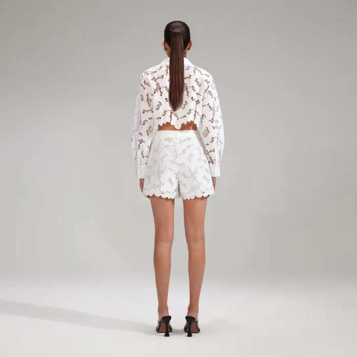 Dresses Woman SelfPortrait White Cotton Lace Wide Sleeve Mini Dress Dresses Woman SelfPortrait White Cotton Lace Wide Sleeve Mini Dress