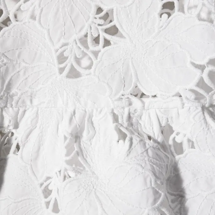 Dresses Woman SelfPortrait White Cotton Lace Wide Sleeve Mini Dress Dresses Woman SelfPortrait White Cotton Lace Wide Sleeve Mini Dress