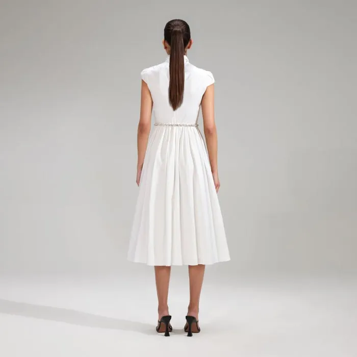 Dresses Woman SelfPortrait White Cotton Midi Dress Dresses Woman SelfPortrait White Cotton Midi Dress
