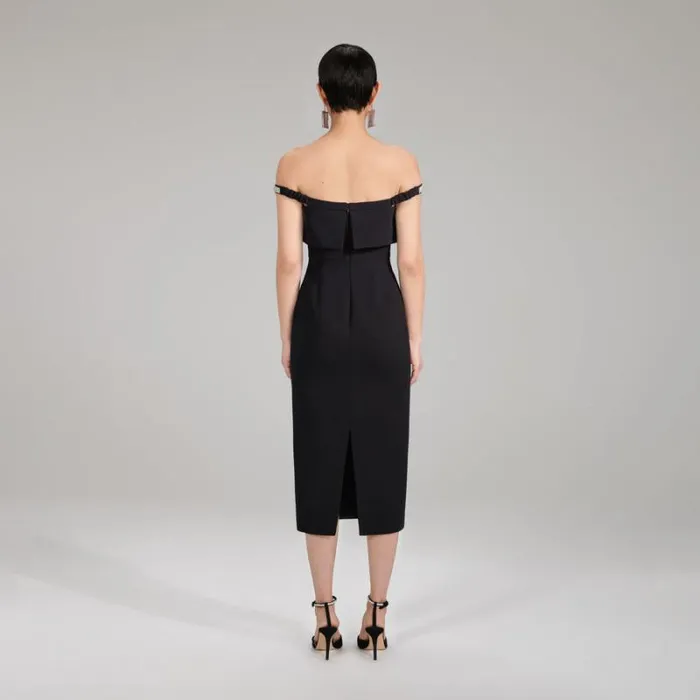 Dresses Woman SelfPortrait White Crepe Bow Midi Dress Dresses Woman SelfPortrait White Crepe Bow Midi Dress
