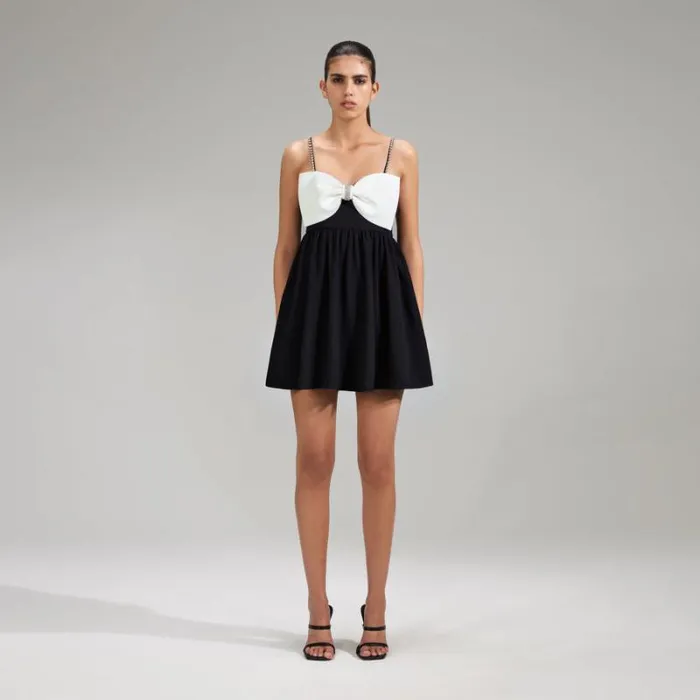 Dresses Woman SelfPortrait White Crepe Bow Midi Dress Dresses Woman SelfPortrait White Crepe Bow Midi Dress