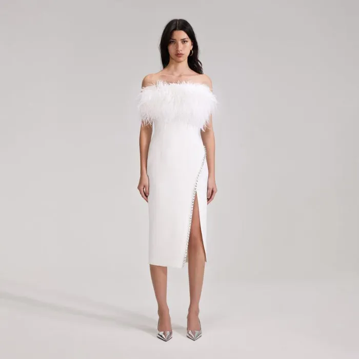 Dresses Woman SelfPortrait White Feather Mini Dress Dresses Woman SelfPortrait White Feather Mini Dress