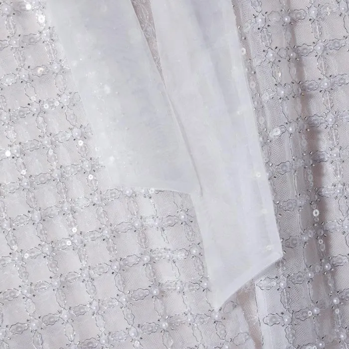 Dresses Woman SelfPortrait White Grid Sequin Maxi Cape Dresses Woman SelfPortrait White Grid Sequin Maxi Cape