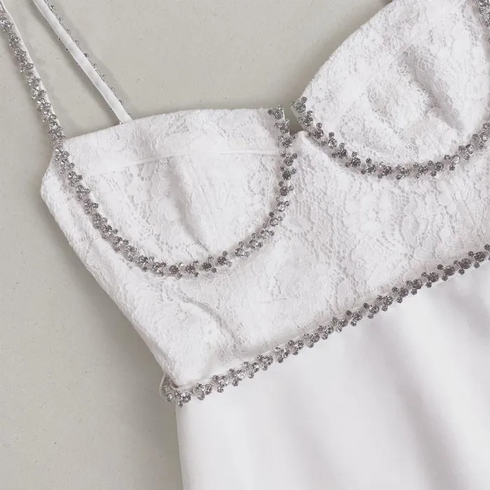 Dresses Woman SelfPortrait White Lace Bodice Mini Dress Dresses Woman SelfPortrait White Lace Bodice Mini Dress