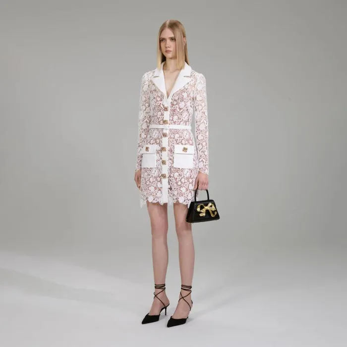 Dresses Woman SelfPortrait White Magnolia Lace Mini Dress Dresses Woman SelfPortrait White Magnolia Lace Mini Dress