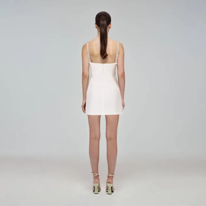 Dresses Woman SelfPortrait White Taffeta Flared Mini Dress Dresses Woman SelfPortrait White Taffeta Flared Mini Dress