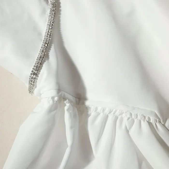 Dresses Woman SelfPortrait White Taffeta Flared Mini Dress Dresses Woman SelfPortrait White Taffeta Flared Mini Dress