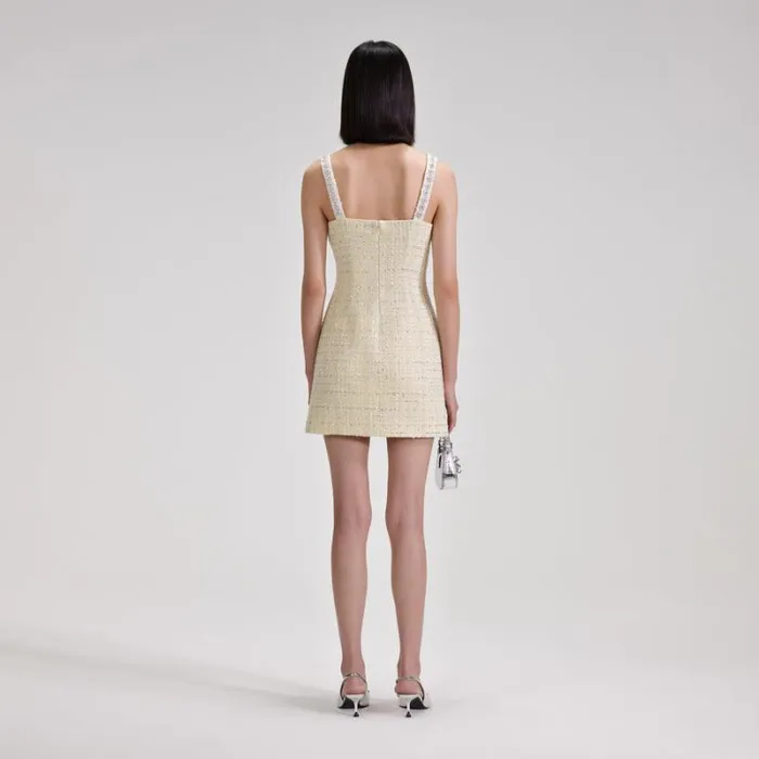 Dresses Woman SelfPortrait Yellow Boucle Mini Dress Dresses Woman SelfPortrait Yellow Boucle Mini Dress