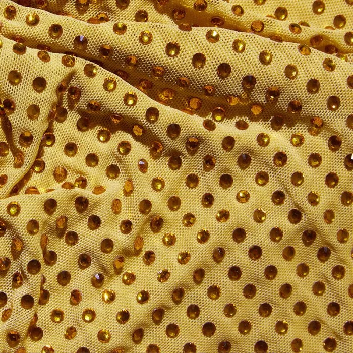 Dresses Woman SelfPortrait Yellow Rhinestone Mesh Maxi Dress Dresses Woman SelfPortrait Yellow Rhinestone Mesh Maxi Dress