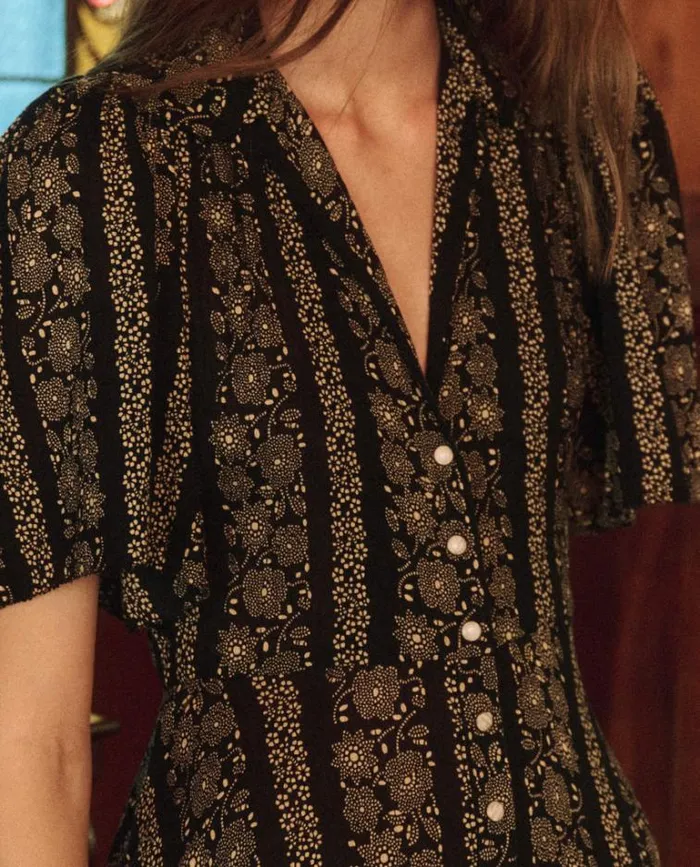 Dresses Women039s The Great The Bridge Dress Black And Cream Token Floral