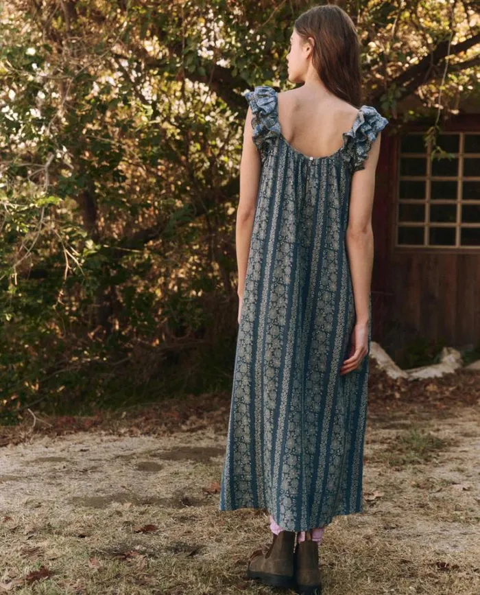 Dresses Women039s The Great The Cascade Dress Blue And Cream Token Floral