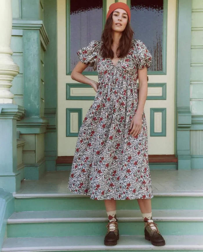 Dresses Women039s The Great The Gallery Dress Cream Mesa Floral
