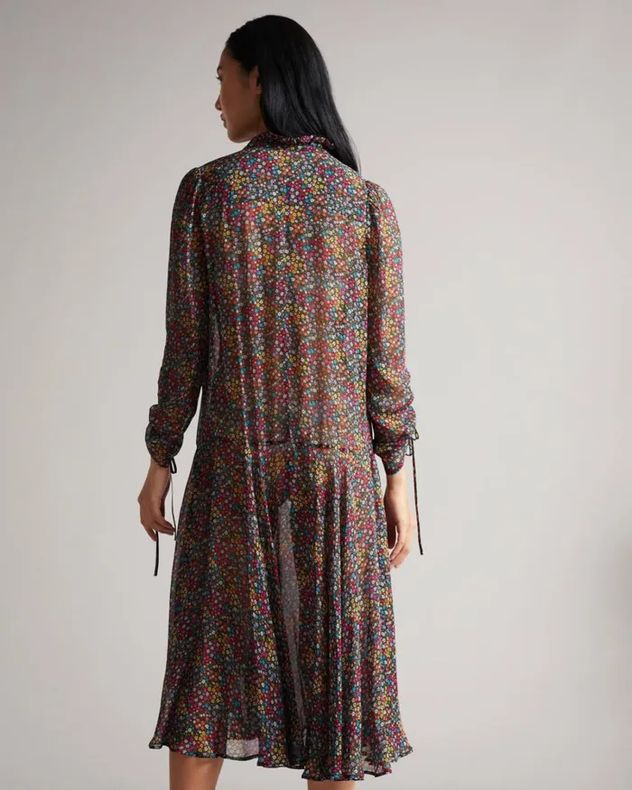 Dropped Waist Midi Dress Black Women Ted Baker Dresses Dropped Waist Midi Dress Black Women Ted Baker Dresses