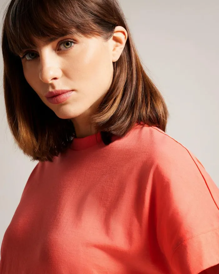 Easy Fit Grown Up Sleeve Tee DuskyPink Women Ted Baker Tops and TShirts