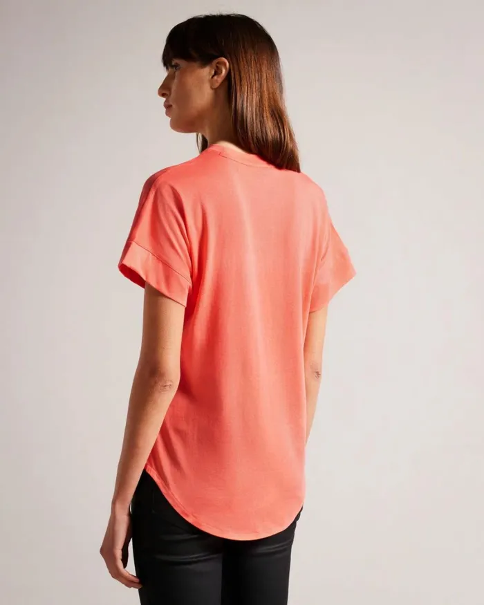 Easy Fit Grown Up Sleeve Tee DuskyPink Women Ted Baker Tops and TShirts