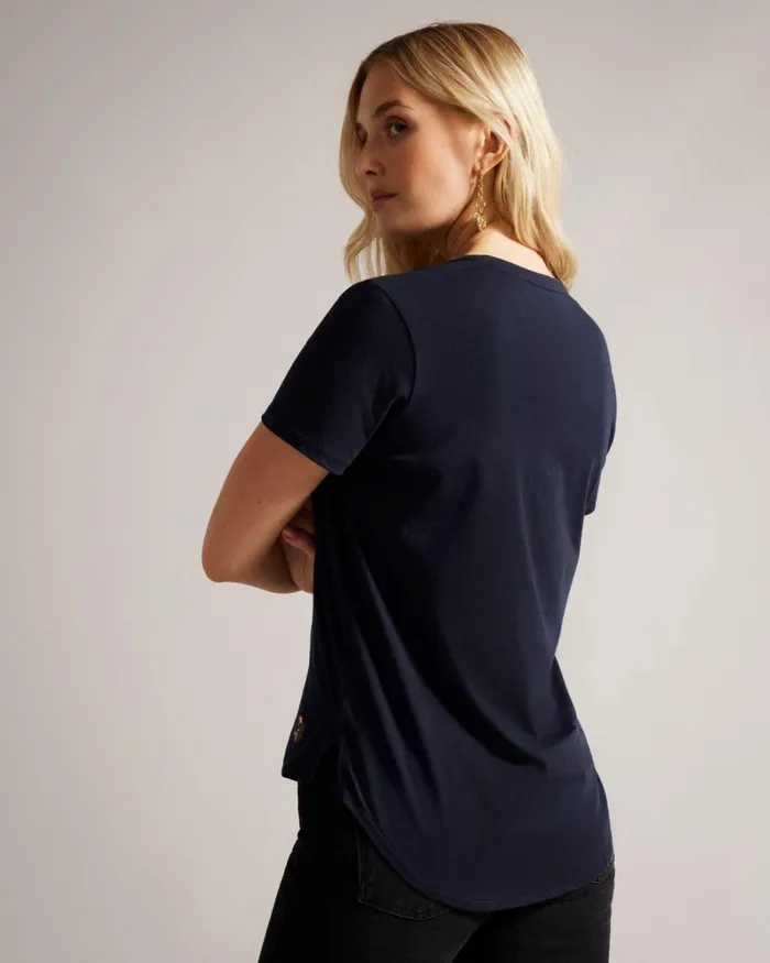 Easy Fit V Neck T Shirt Navy Women Ted Baker Tops and TShirts Easy Fit V Neck T Shirt Navy Women Ted Baker Tops and TShirts