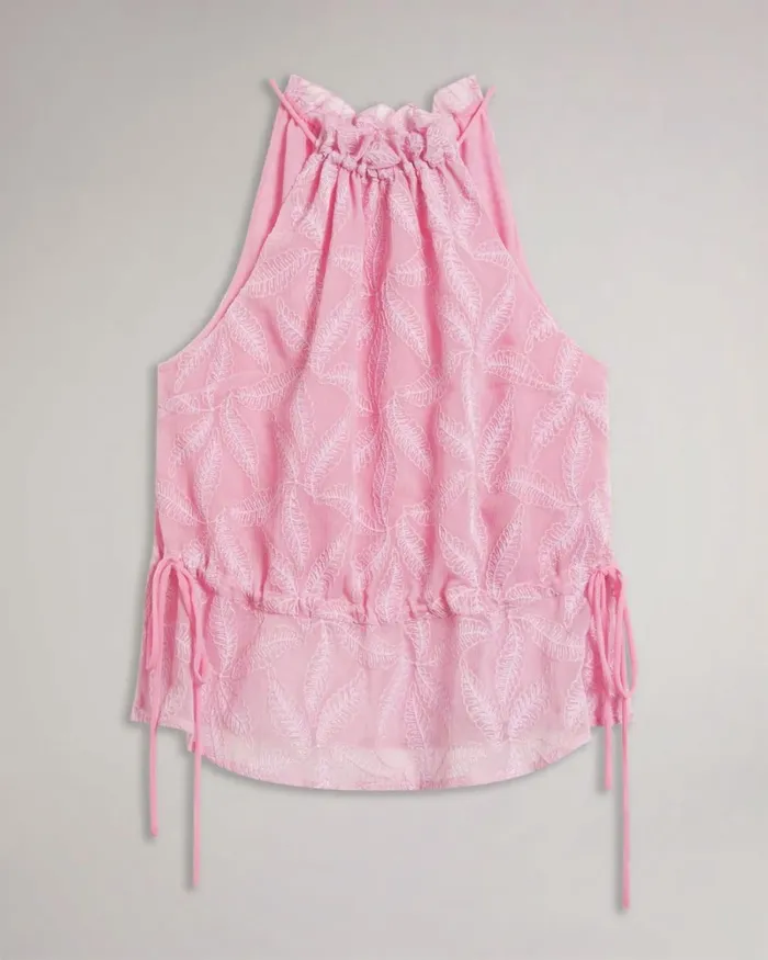 Embroidered Halter Neck Top Lilac Women Ted Baker Clothing