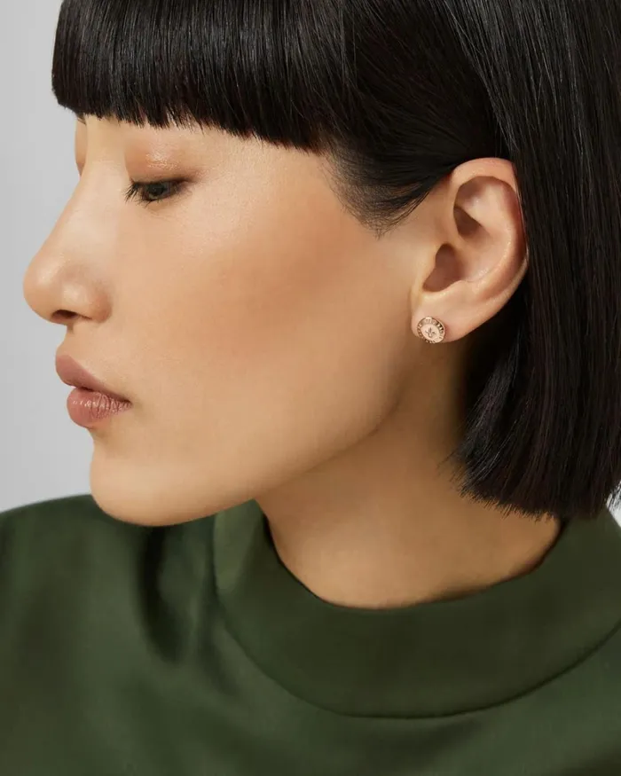 Enamel Button Stud Earrings BabyPink Women Ted Baker Jewelry