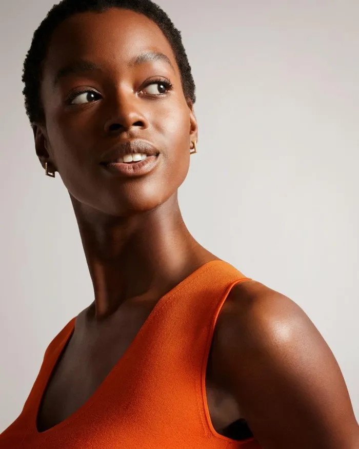 Engineered Knit Top Pale Orange Women Ted Baker Clothing Engineered Knit Top Pale Orange Women Ted Baker Clothing