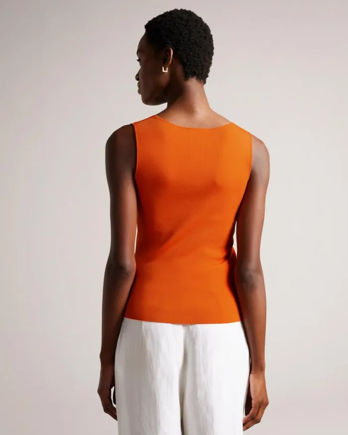 Engineered Knit Top Pale Orange Women Ted Baker Clothing Engineered Knit Top Pale Orange Women Ted Baker Clothing