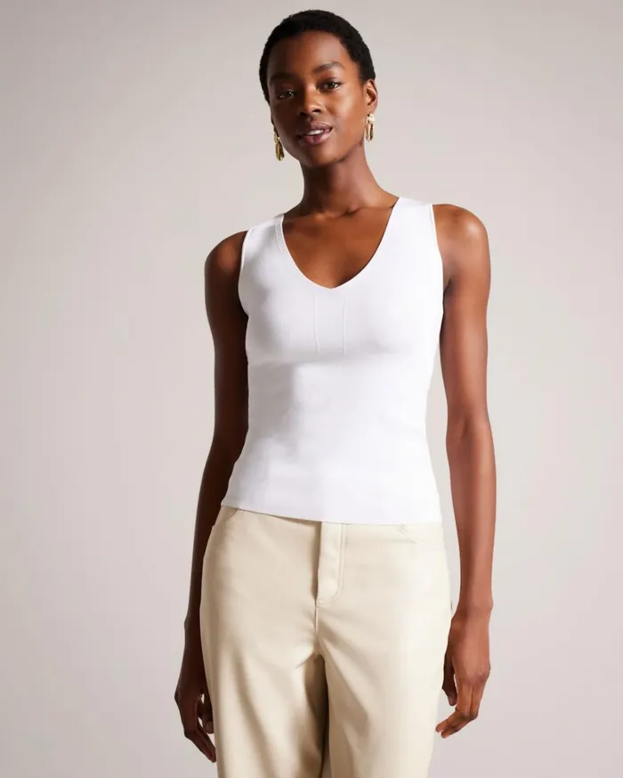 Engineered Knit Top White Women Ted Baker Clothing Engineered Knit Top White Women Ted Baker Clothing