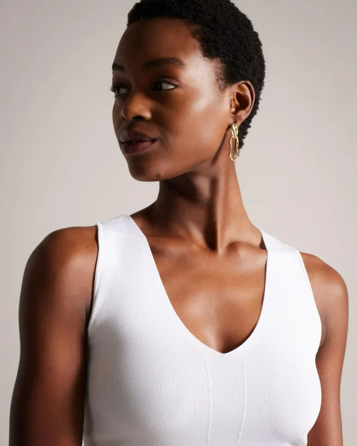Engineered Knit Top White Women Ted Baker Clothing Engineered Knit Top White Women Ted Baker Clothing