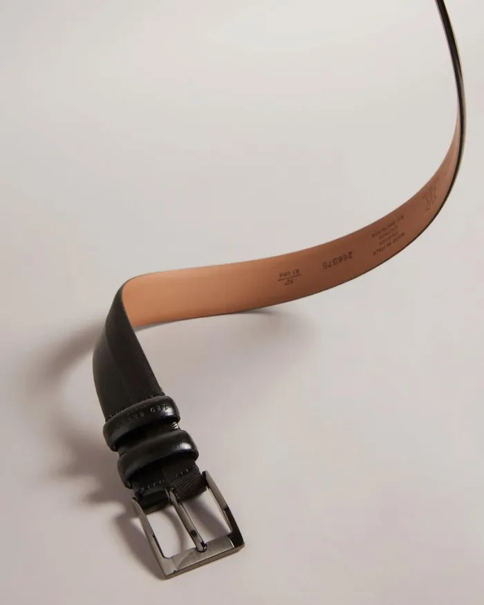 Etched Leather Belt Black Men Ted Baker Belts