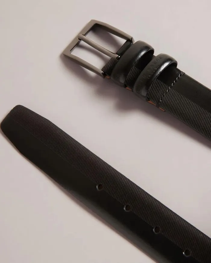 Etched Leather Belt Black Men Ted Baker Belts