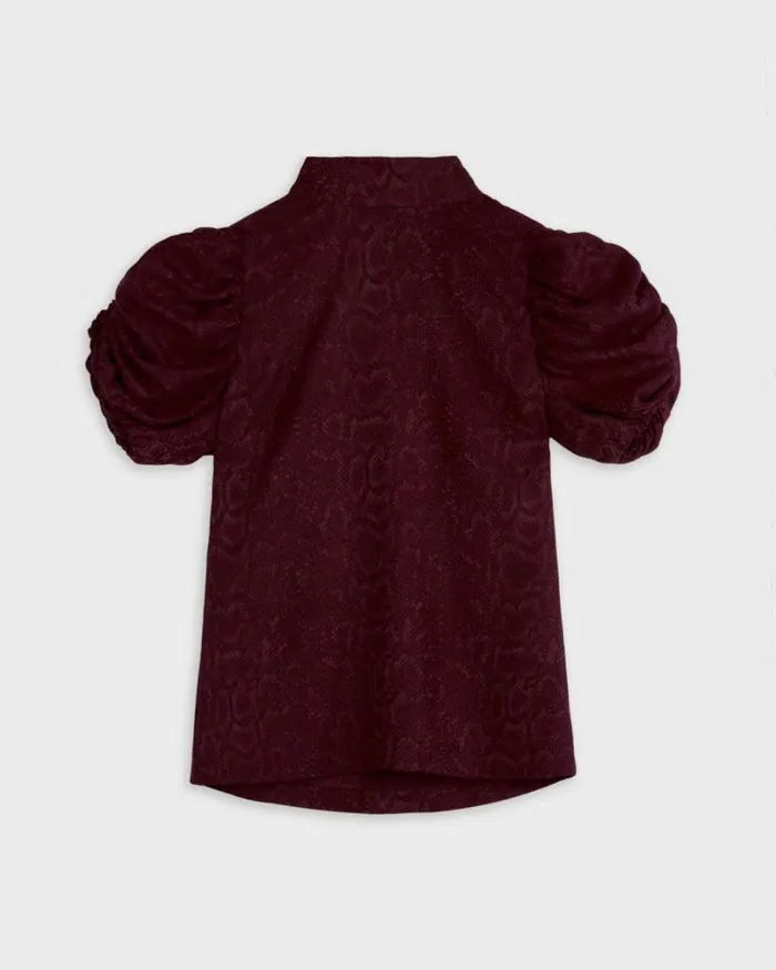 Exaggerated Sleeve Top Deep Purple Women Ted Baker Tops and TShirts