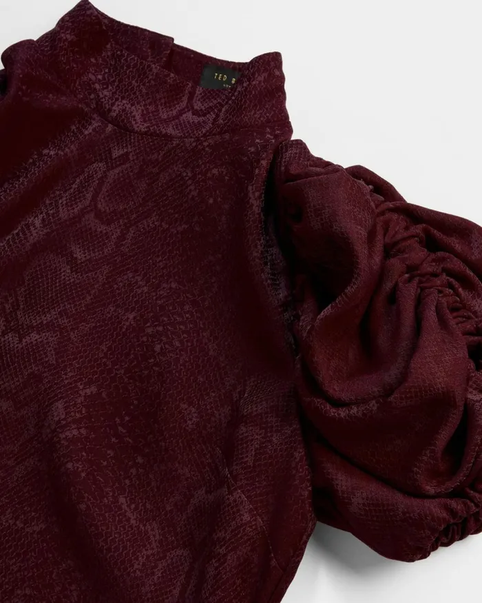 Exaggerated Sleeve Top Deep Purple Women Ted Baker Tops and TShirts Exaggerated Sleeve Top Deep Purple Women Ted Baker Tops and TShirts