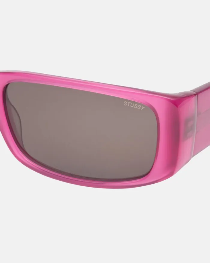Eyewear Men Stussy ERIC SUNGLASSES Translucent Hot Pink Eyewear Men Stussy ERIC SUNGLASSES Translucent Hot Pink