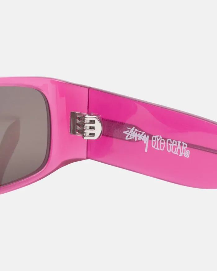 Eyewear Men Stussy ERIC SUNGLASSES Translucent Hot Pink Eyewear Men Stussy ERIC SUNGLASSES Translucent Hot Pink