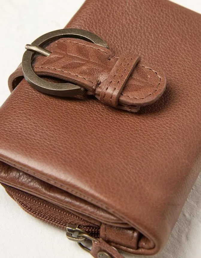 Fatface Bags and Purses Feature Buckle Leather Purse Tan 8211 WomenMen