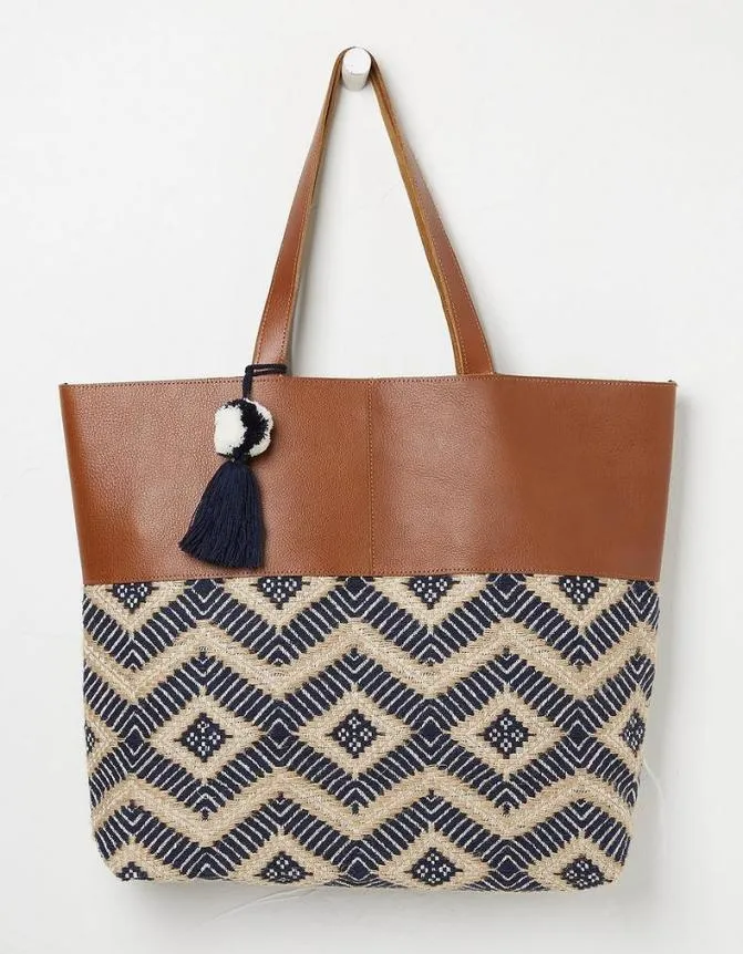 Fatface Bags and Purses Tiana Leather Woven Tote Bag Tan 8211 Women