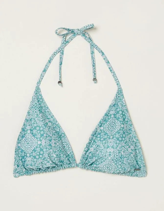 Fatface Beachwear and Swimwear Bandana Bikini Top Turquoise Blue 8211 Women