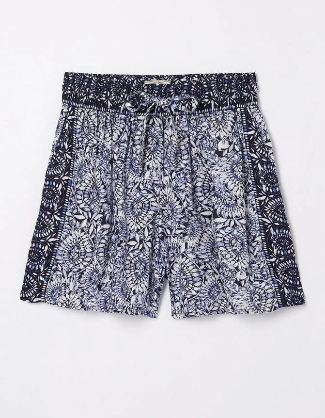 Fatface Beachwear and Swimwear Flippy Watercolour Batik Shorts Navy 8211 Women