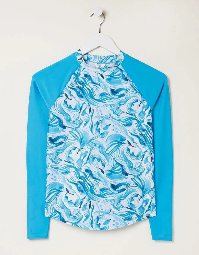 Fatface Beachwear and Swimwear MCS Wave Rash Vest White 8211 Women