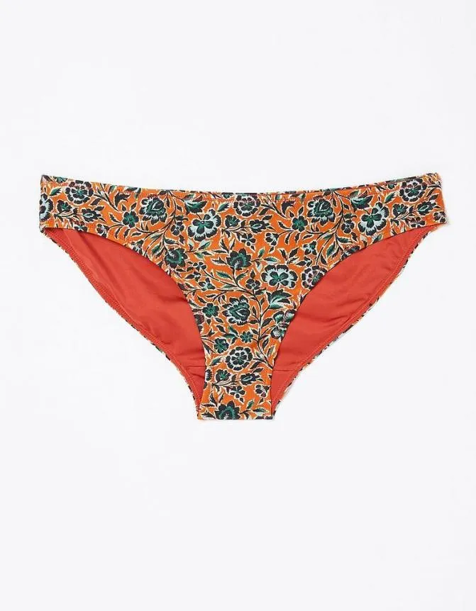 Fatface Beachwear and Swimwear Sketched Floral Bikini Bottoms Light Orange 8211 Women