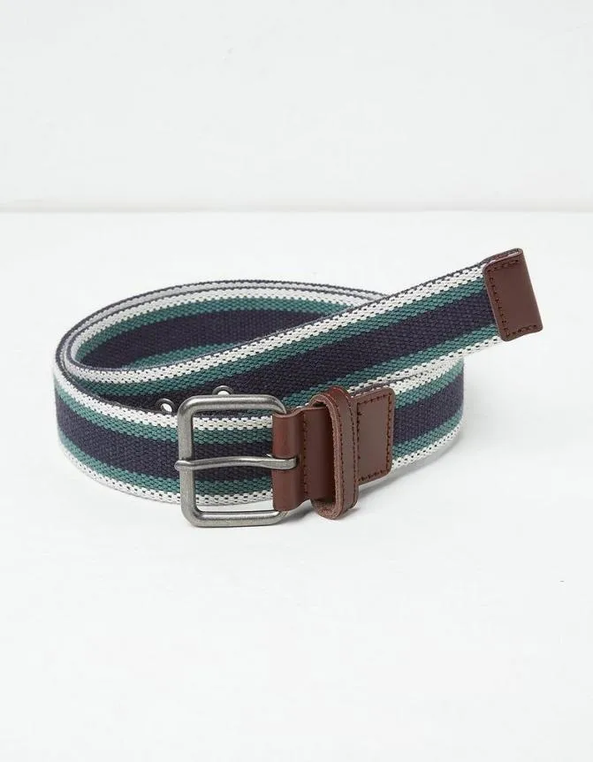 Fatface Belts Striped Webbing Belt Teal 8211 Men